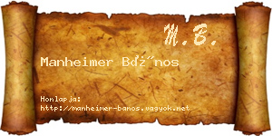 Manheimer Bános névjegykártya